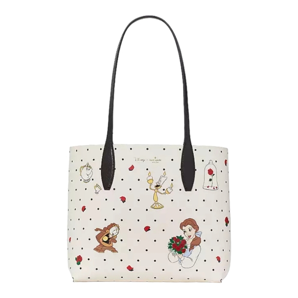🆕️Disney X Kate Spade Beauty And The Beast Small Reversible Tote and Wristlet - Picture 6 of 17
